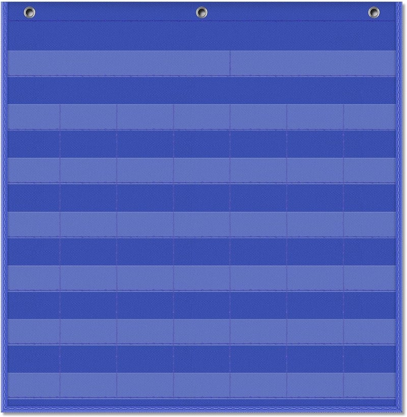 Eamay Classroom Monthly Calendar Pocket Chart for 2.75 * 2.75 Cards,Homeschool Supplies and Classroom Must Haves! Only Chart(Blue) - Image 1